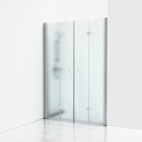 Svedbergs Skoga Dusjnisje Leddet Dobbel Krom / 138cm Frostet Glass
