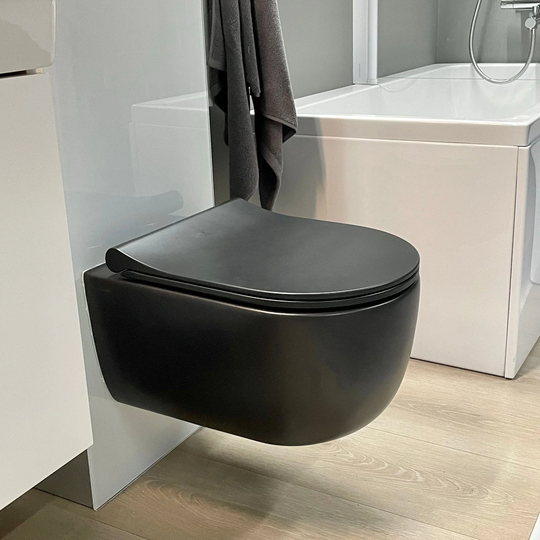 Svedbergs Alta Veggskål Rimless M/soft-close Sete - Vegghengt Toalett Svart Matt