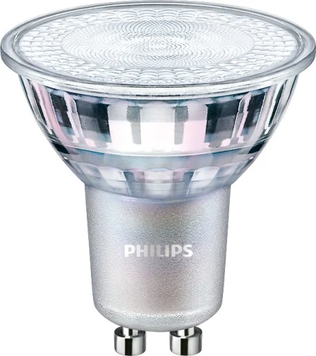 Philips LED GU10 lyspære, dimbar, 3,7W = 35W, varmhvitt lys (2700K)