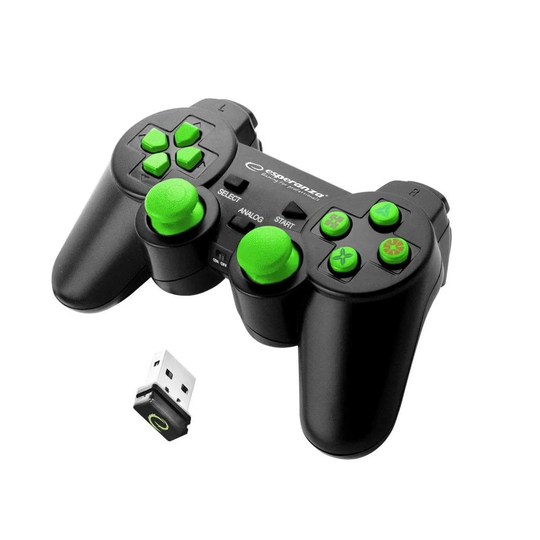 Controller, Trådløs - Gladiator - Sort / Grøn