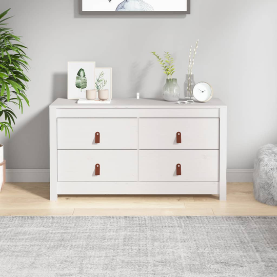 vidaXL kommode 100x40x54 cm massivt fyrretræ hvid