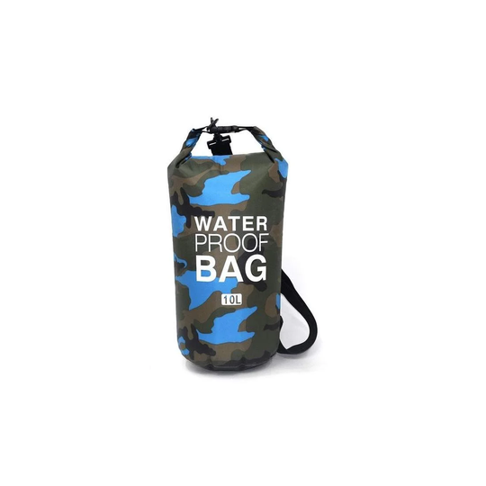 Vandtæt pose 10L, Camouflage - Lyseblå