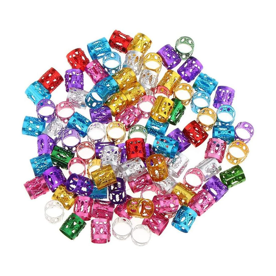 100x hårperler til fletninger og dreadlocks