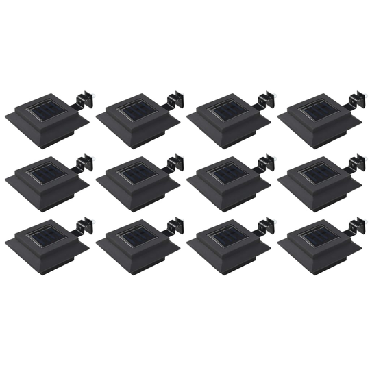vidaXL udendørs solcellelamper 12 stk. LED firkantet 12 cm sort