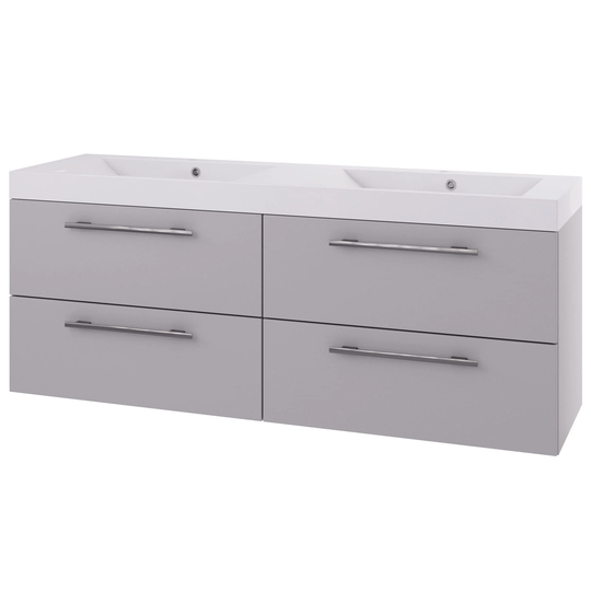 Linn Bad Ingrid D45cm Servantskap Grå Matt / 160cm Dobbel 4 Skuffer