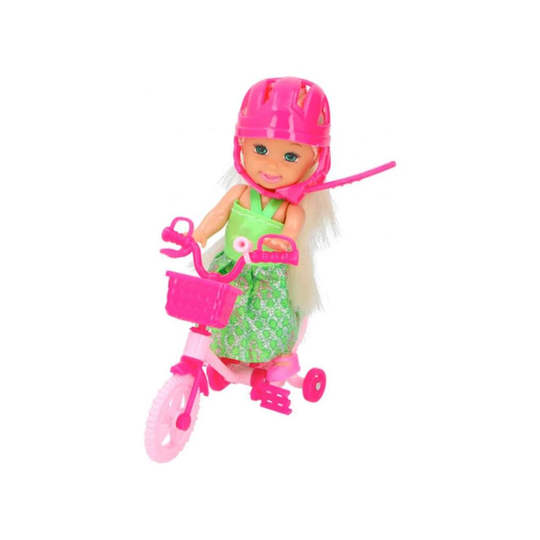 Dukke med cykel