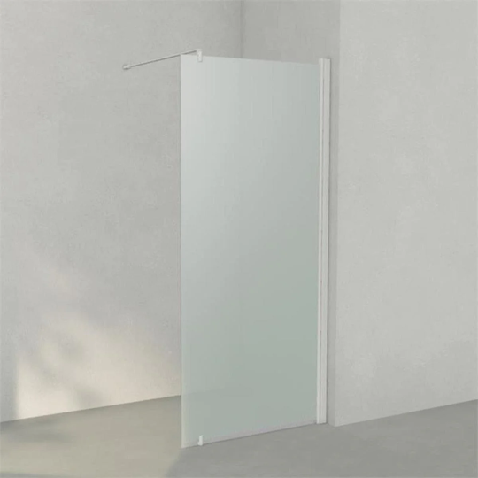 INR Iconic Nordic Rooms Dusjvegg Linc 20 Måltilpasset Hvit Matt / - Høyre Frostet Glass