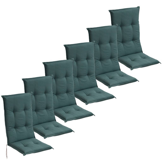 vidaXL sædehynder til havestole 6 stk. 117x49 cm blå