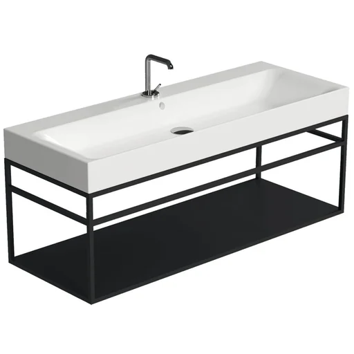 Lavabo Cento 120 veggmodul i stål og matt sort
