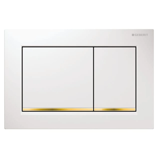 Geberit Omega 30 Betjeningsplate Hvit Matt / Gull