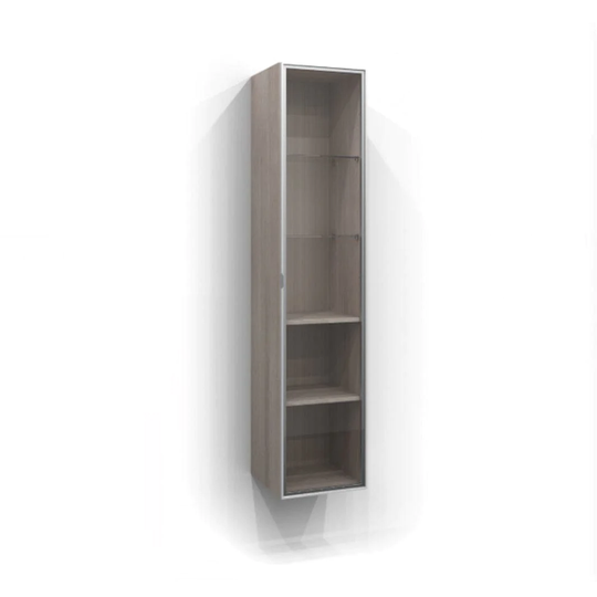 Svedbergs Høyskap Vitrine Dør med Glass 160cm / 35cm Matt + Røkfarget