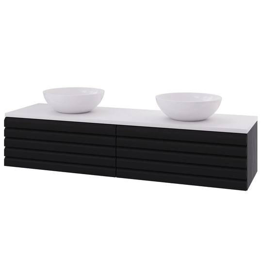 Linn Bad Selma Eikestav Heltre D45cm Servantskap Svart eik / 160cm Valgfri