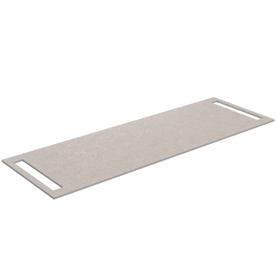Korsbakken Benkeplate HPL med Håndkleholder Sand / 2 Sider 140cm