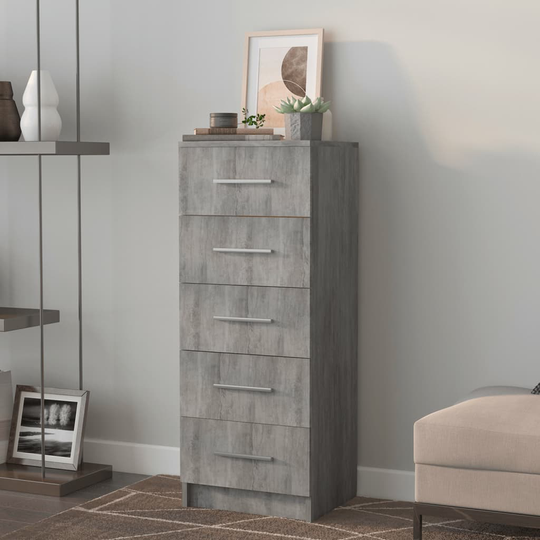 vidaXL høj kommode 41x35x106 cm spånplade betongrå