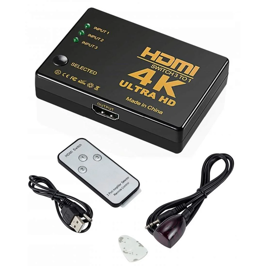 HDMI 4K Switch med fjernbetjening