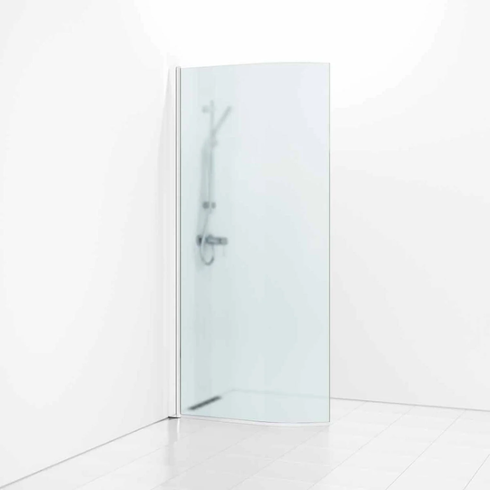 Svedbergs Skoga Dusjdør Buet 80cm / Hvit Matt Frostet Glass