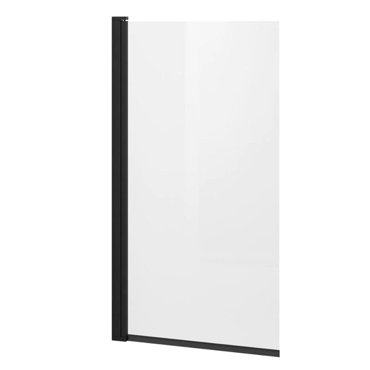 Vikingbad Liam Badekarvegg H150cm Klart Glass Svart Matt / 90cm