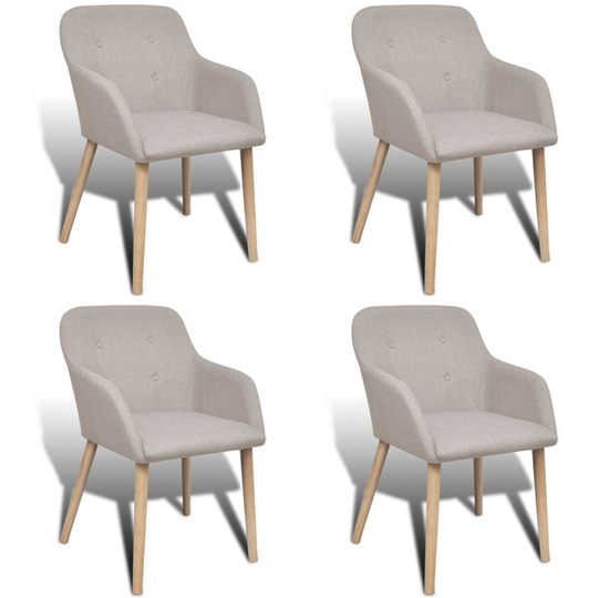 vidaXL spisebordsstole 4 stk. stof beige