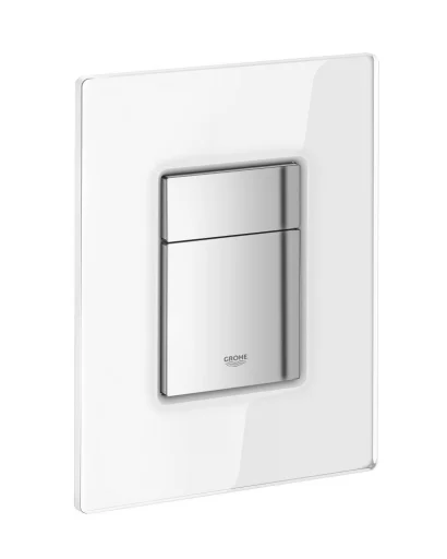Grohe Skate Cosmopolitan betjeningsplate, stor, moon white glass/krom