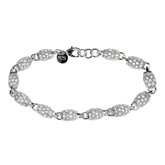 Armbånd med Ovale Perler - Sølv