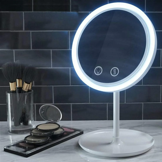 Makeup spejl med LED belysning og ventilator
