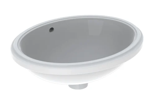 Geberit VariForm servant m/overløp, underlimning, oval, 48x42 cm, med KeraTect