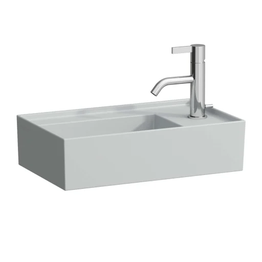 Kartell Laufen håndvask, 46x28 cm, høyrevendt, matt grå