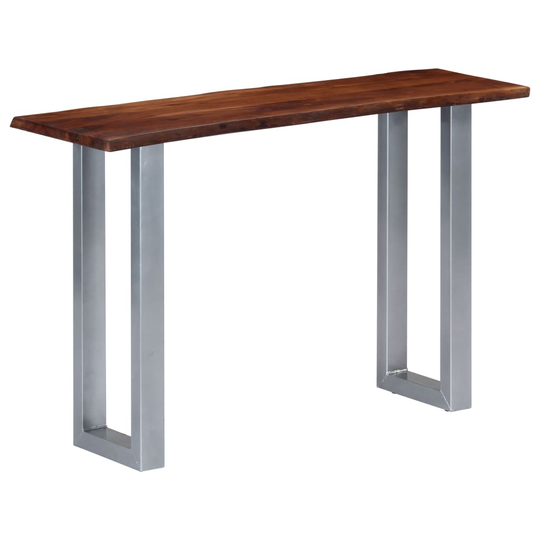 vidaXL konsolbord 115 x 35 x 76 cm massivt akacietræ og jern