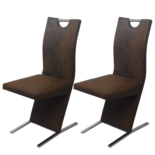 vidaXL spisebordsstole 2 stk. stof brun