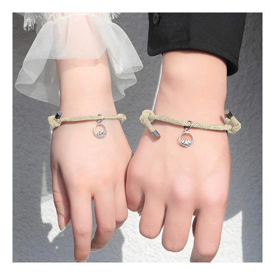 Pararmbånd med Magnet - Beige
