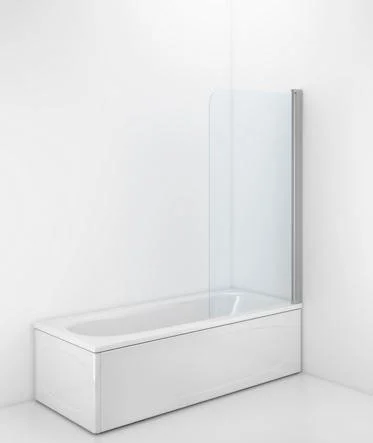 Ifö Space Dusjvegg t/badekar 800x1400, Klart glass/Matt aluminium