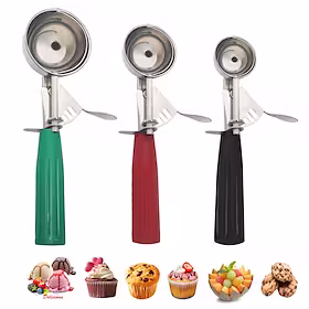 cookie-scoop-sett, iskrem-scoop-sett, multi-størrelse stor-middels-liten oppvaskmaskin, profesjonell 18/8 cupcake-scoop i rustfritt stål