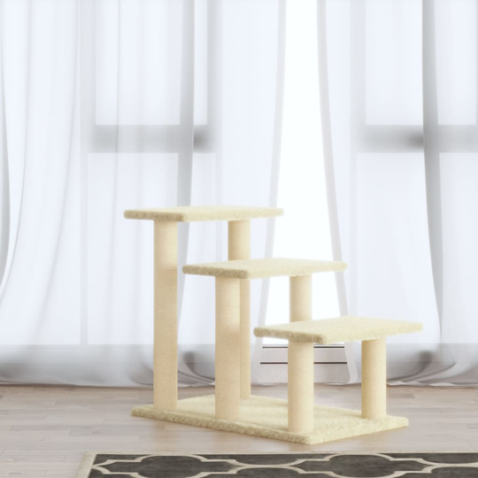 vidaXL kradsetræ med sisalkradsestolper 50,5 cm cremefarvet