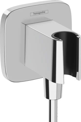 Hansgrohe FixFit Q slangeuttak med integrert dusjholder, krom
