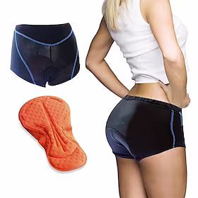 ILPALADINO Dame Undertøy Sommer Spandex Elastan Lycra Sykkel Fôrede shorts 3D Pute Anatomisk design Hurtigtørkende sport Helfarge Blå / Svart Veisykling Klær K