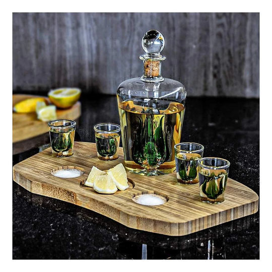 Karafsæt med karaffel, bakke og glas - 84 cl