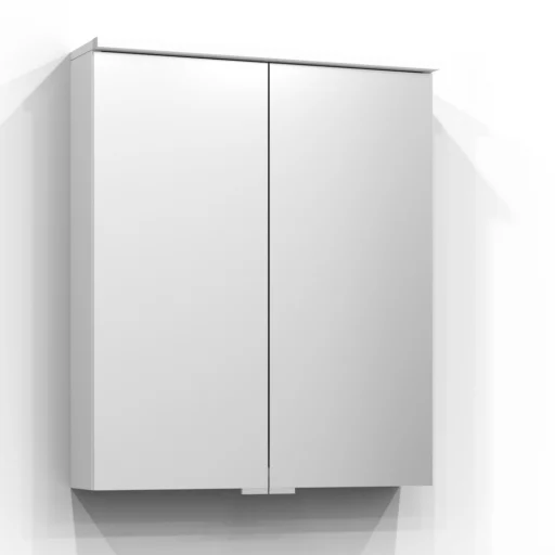 Svedbergs Sarek speilskap med LED, jordstikk, 60x72 cm, hvit