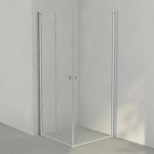 INR Iconic Nordic Rooms Dusjhjørne Linc 66 Flex Original Matt Aluminium / 90x90cm Venstre Hengslet