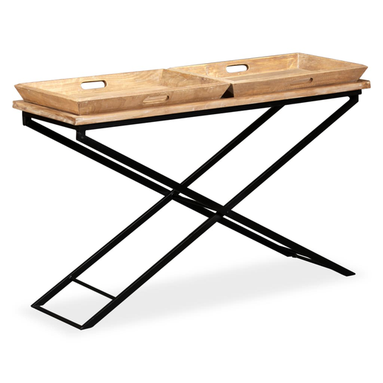 vidaXL konsolbord solidt mangotræ 130 x 40 x 80 cm