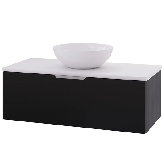 Linn Bad Selma Glatt Eikefiner D45cm Servantskap Svart eik / 100cm Senter