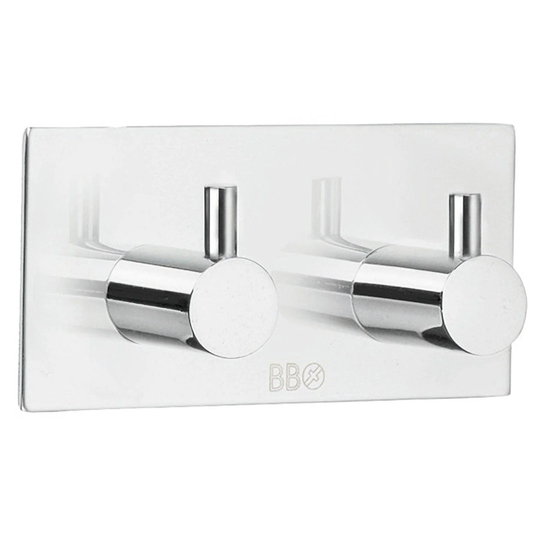 Beslagsboden Dobbel Krok 1106 - Selvklebende Krom