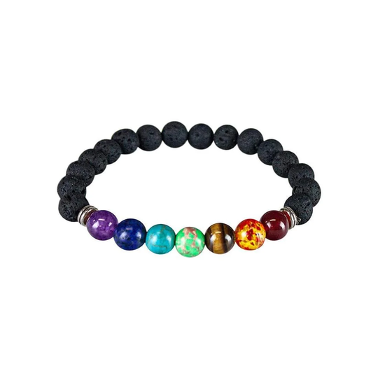 Chakraarmbånd med sølvdetaljer