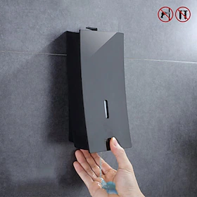 sjampo dispenser for dusj,veggmontert såpe/sjampo/lotion dusjdispensersystem kjølig matt svart sammentrekning abs 1 stk veggmontert trykkknapp håndvaskemaskin