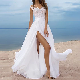 blondekjole for kvinner a line kjole maxi lang kjole hvit ermeløs ren farge splitt blonder høst vinter off shoulder fest elegant mote 2022 3xl