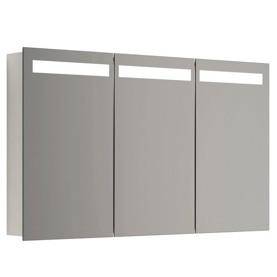 Dansani Mido+ Global Speilskap LED 3 Dører B120xh70cm Hvit Matt / 120cm