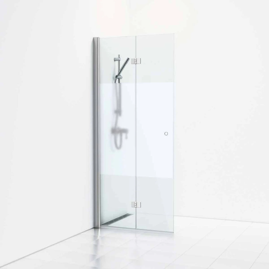 Svedbergs Skoga Dusjdør Leddet Krom / 67cm Halvfrostet Glass