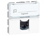 Dataudtag Mosaic 1x RJ45 Kat.6A STP modular jack og tekstfelt 2M hvid