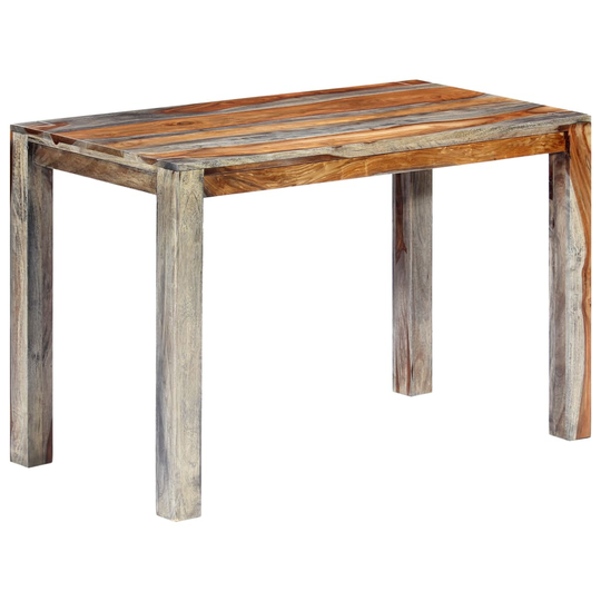 vidaXL spisebord massivt sheeshamtræ 118 x 60 x 76 cm grå