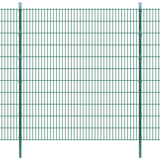vidaXL 2D Havehegnspaneler & Pæle 2008x2230 mm 46 m Grøn