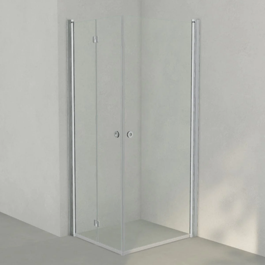 INR Iconic Nordic Rooms Dusjhjørne Linc 66 Flex Original Matt Aluminium / 90x80cm Venstre Hengslet